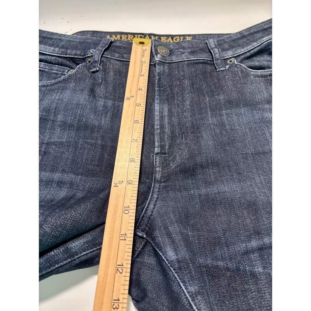 American Eagle Slim Jeans Mens 33x30 Dark Wash Extreme Flex Denim Hipster Casual - Picture 8 of 11